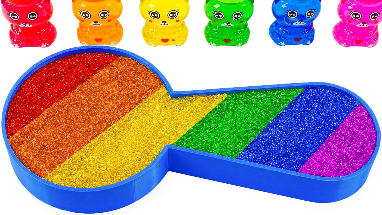 ASMR Video | How To Make Rainbow Spoon  Bathtub From Glitter Slime Cutting | YoYo Satisfying