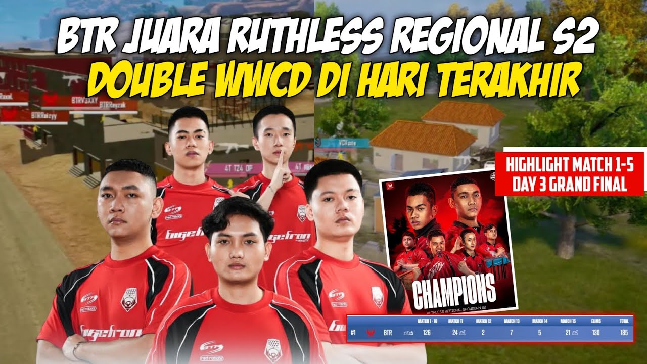 BTR JUARA RUTHLESS S2! PERJUANGAN DI HARI TERAKHIR 2X WWCD | HIGHLIGHT MATCH 1-5