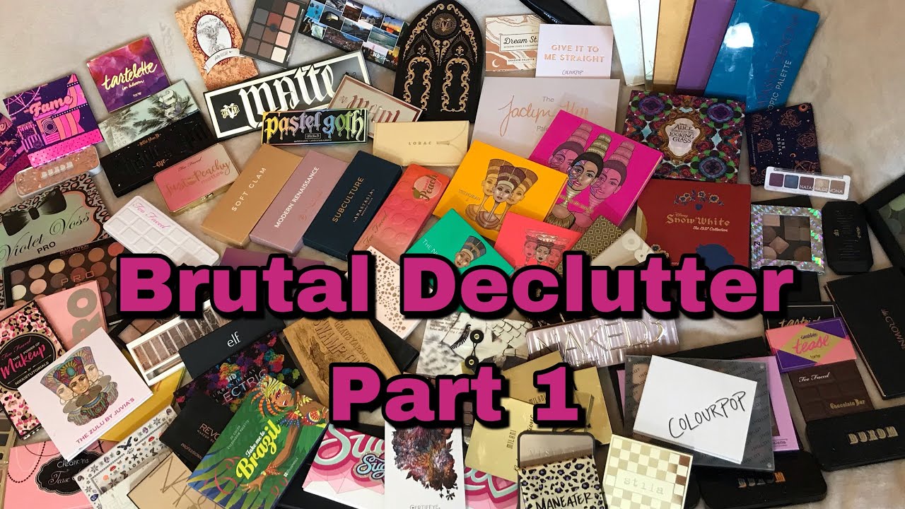 100+ BRUTAL EYE SHADOW PALETTE 🎨 DECLUTTER September 2018 Part 1