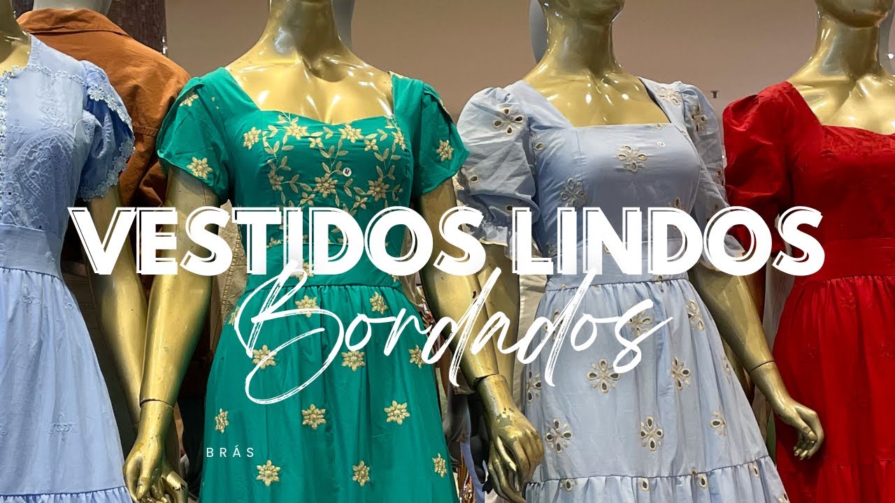 VESTIDOS Bordados em LAISE no BRÁS - Atacado e Varejo #brás #vestidos