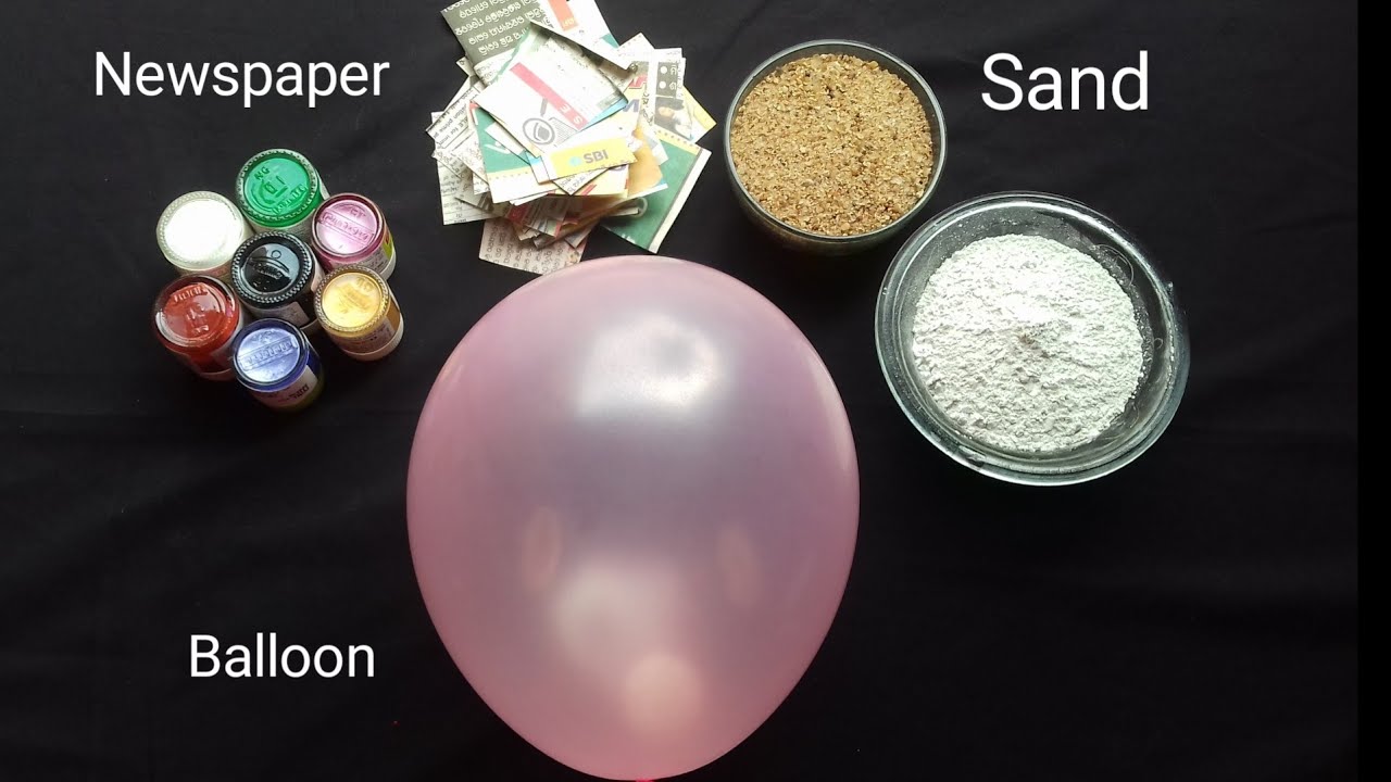 Easy Flower Vase with Balloon,Newspaper and Sand | Cement Flower Vase Making Ideas |Easy pot making
