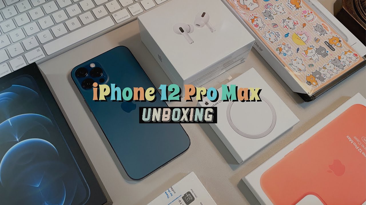 🍎 iPhone 12 Pro Max + Personalized AirPods Pro + Magsafe + Accessories Unboxing 🍏