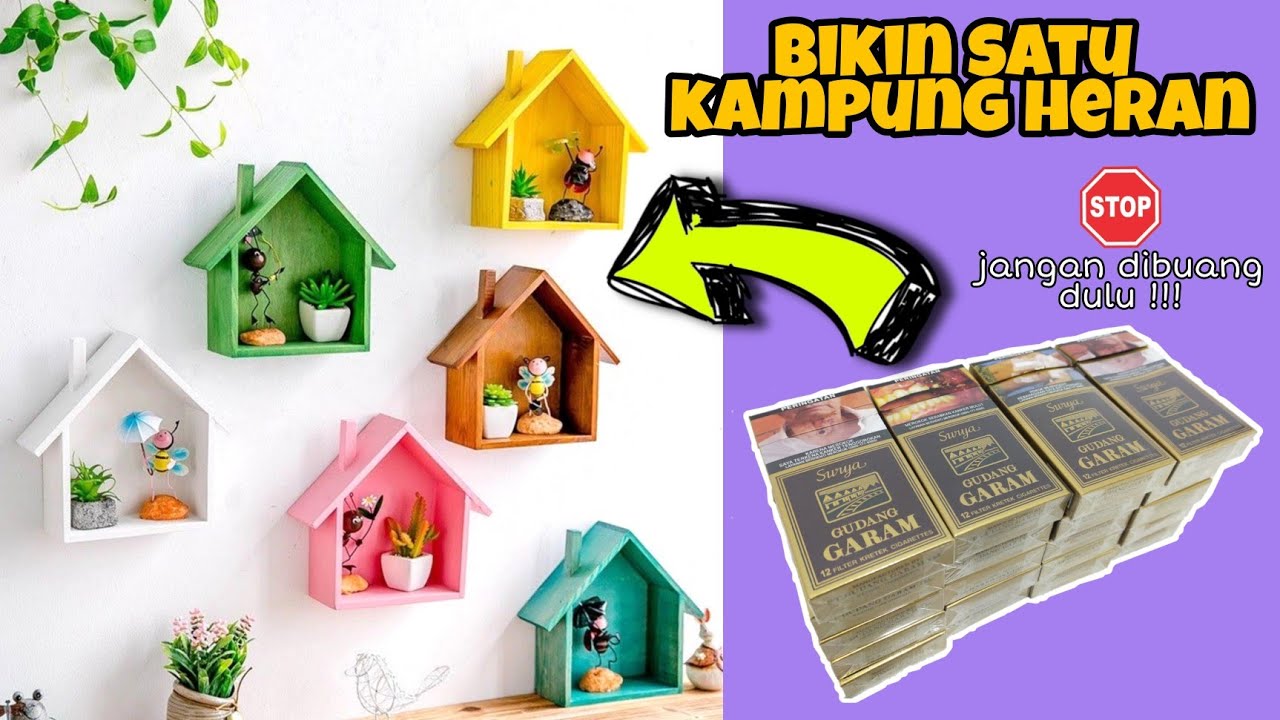 Membuat rak dinding cantik dari kotak rokok | Ide Kreatif