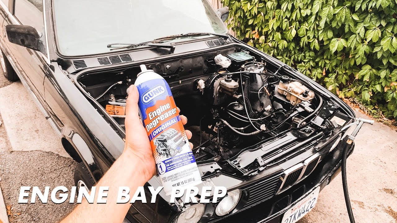 E30 V8 BUILD - CLEANING & PREPPING THE ENGINE BAY PT. 1