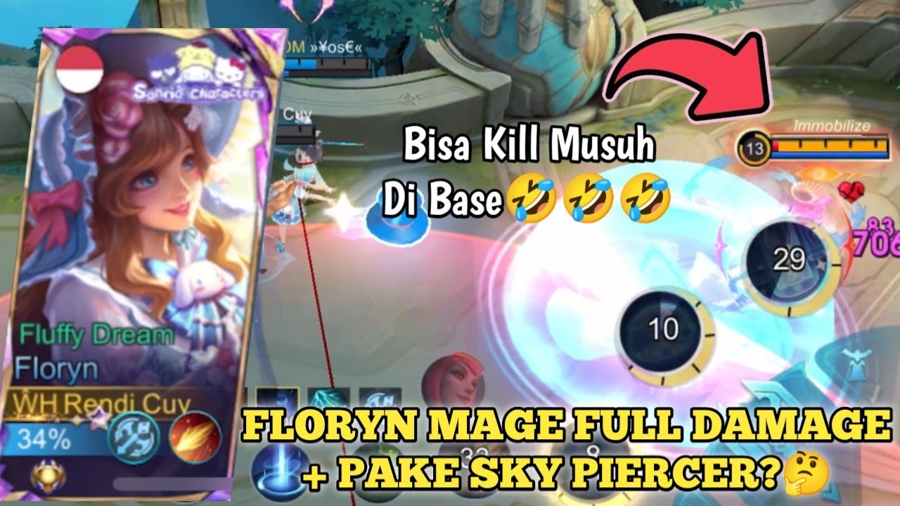 FLORYN MAGE FULL DAMAGE + PAKE SKY PIERCER! SAKIT JUGA!🤣 BUILD FLORYN TERSAKIT 2024 - MOBILE LEGENDS