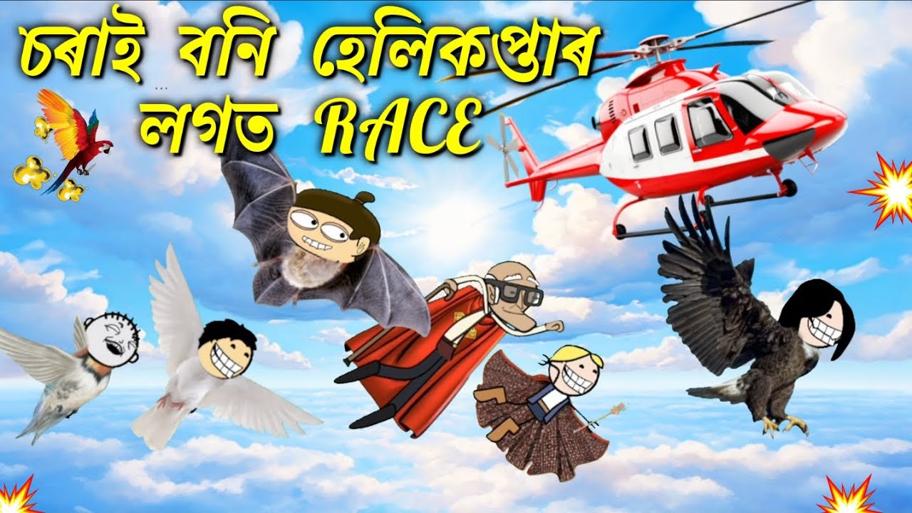 চৰাই বনি গল সকলো উৰিছে 💥😂ASSAMESE CARTOON ENTERTAINMENT VIDEO POTALA HADHU KOTHA