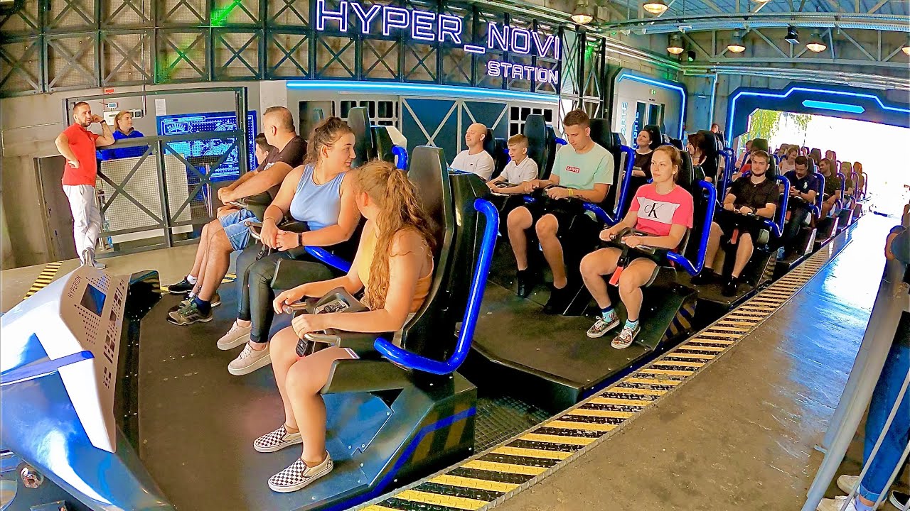Hyperion Roller Coaster Ride at Theme Park Energylandia in Poland