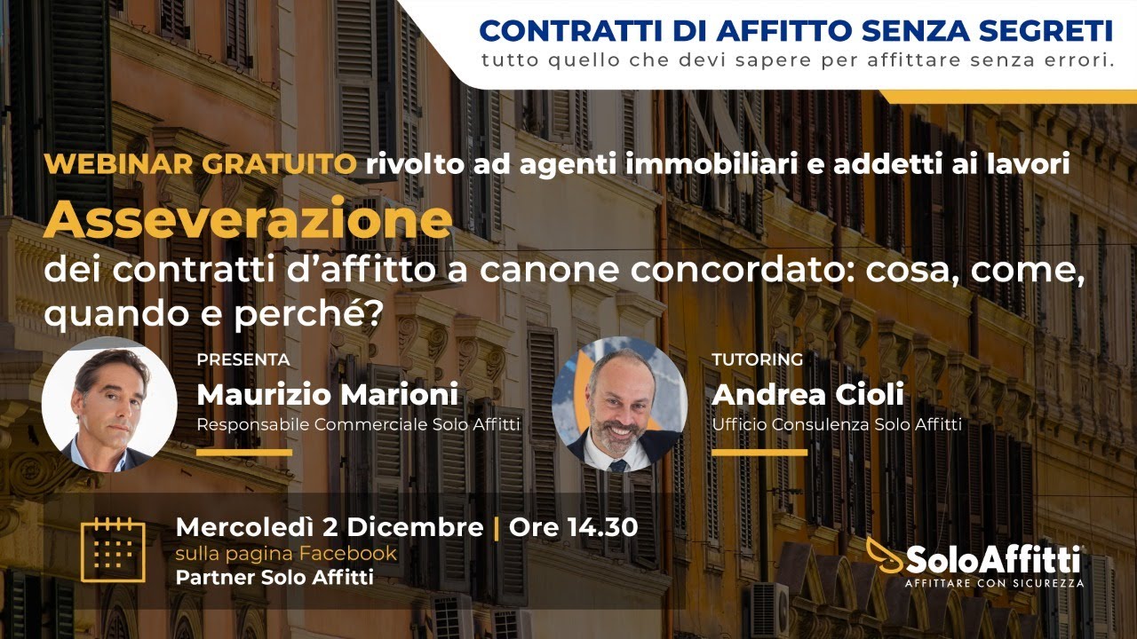 Asseverazione dei contratti d’affitto a canone concordato: cosa, come, quando e perché?