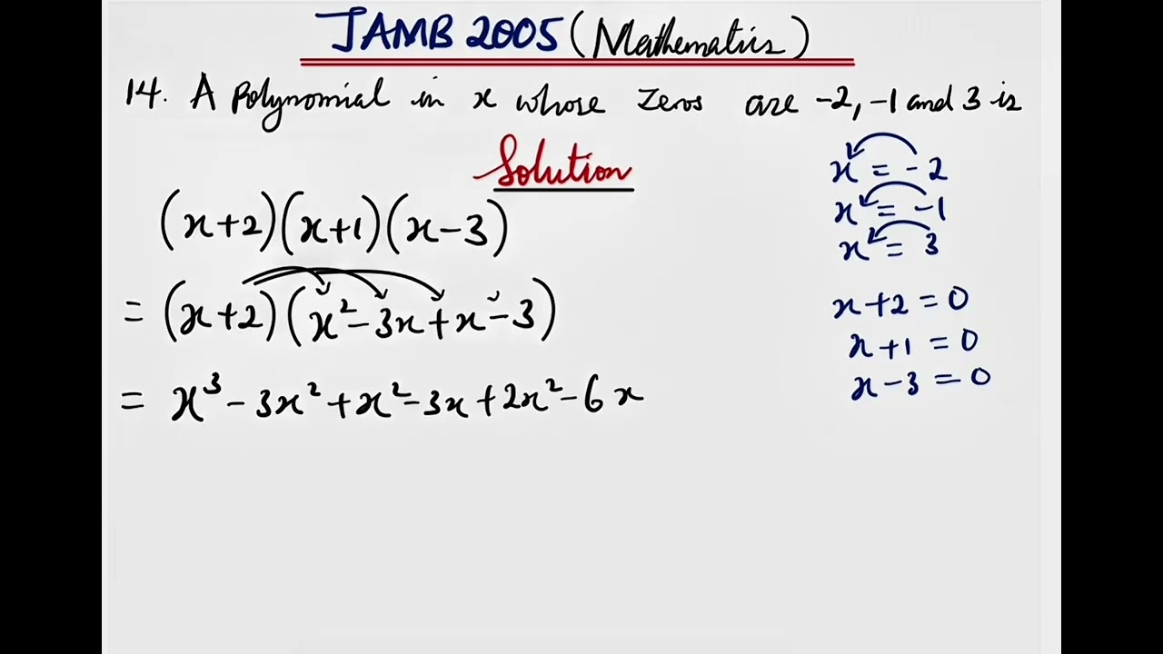 Question 14 | JAMB 2005 | Mathematics