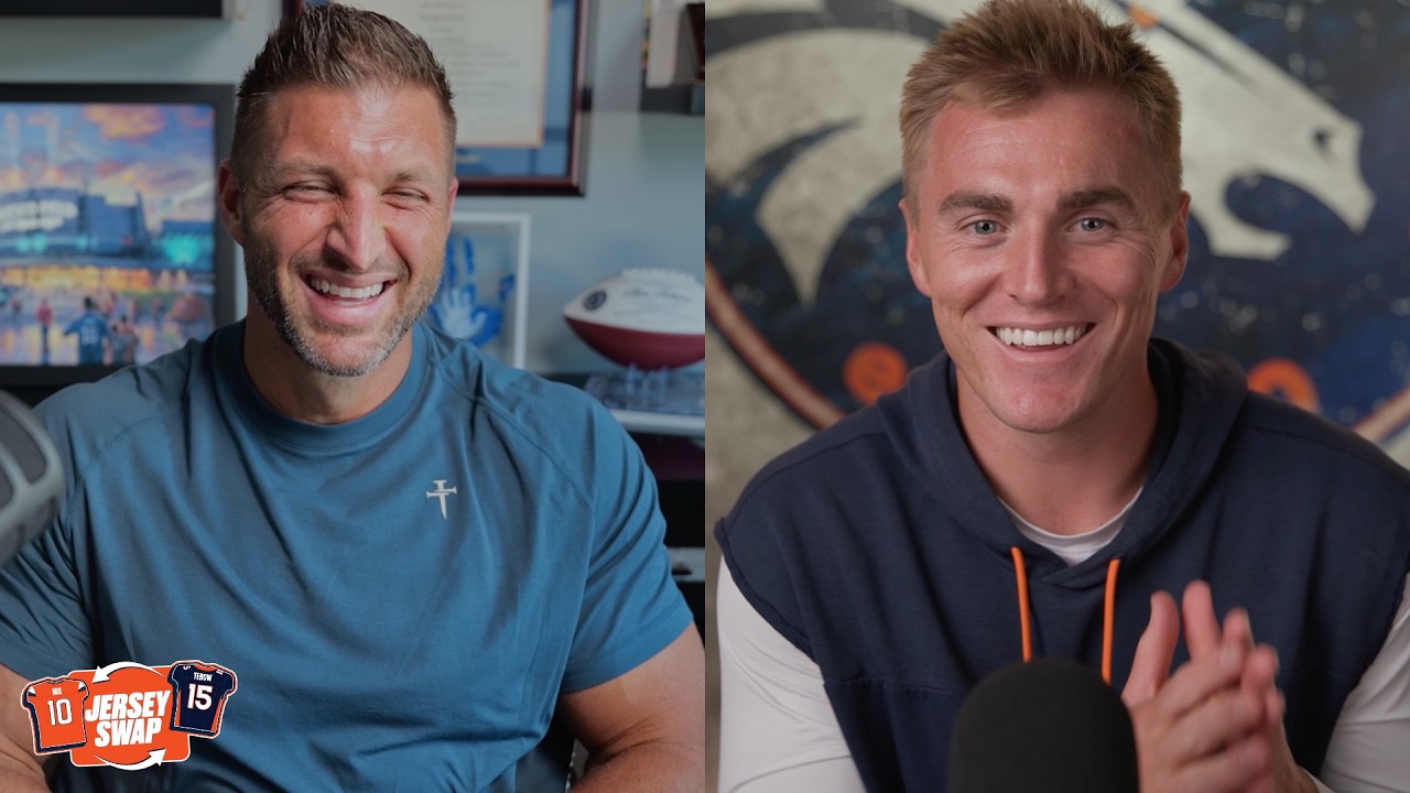 Jersey Swap: Bo Nix and his 'childhood hero&rsquo; Tim Tebow share playoff memories, lessons of fatherhood