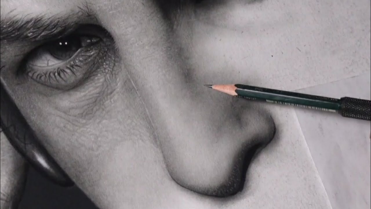 Adding and Subtracting Details to Saul Goodman's Nose (2H Pencil and Tombow Mono Zero Eraser)