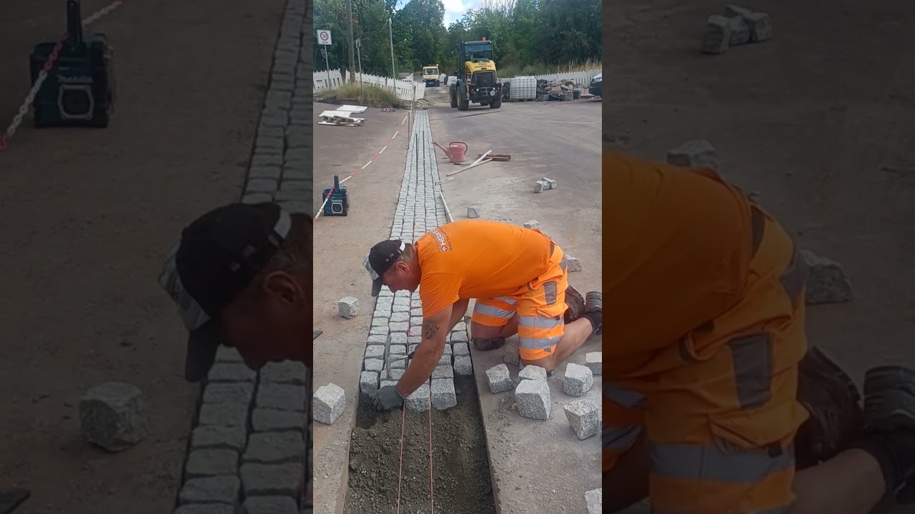 Heute mal Natursteinpflaster Rinne mit Atze168 😍🥰😍😍🥰🥰