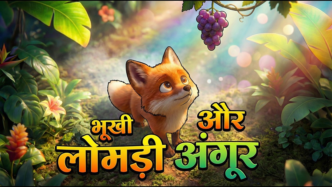 🍇 Angoor Khatte Hai | The Fox and the Grapes | Hindi & English Story for Kids