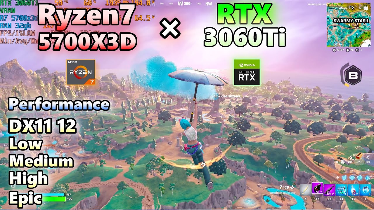 RTX 3060Ti×Ryzen7 5700X3d/fortnite/performance DX11 12/chapter6 season4/フォートナイト/2025