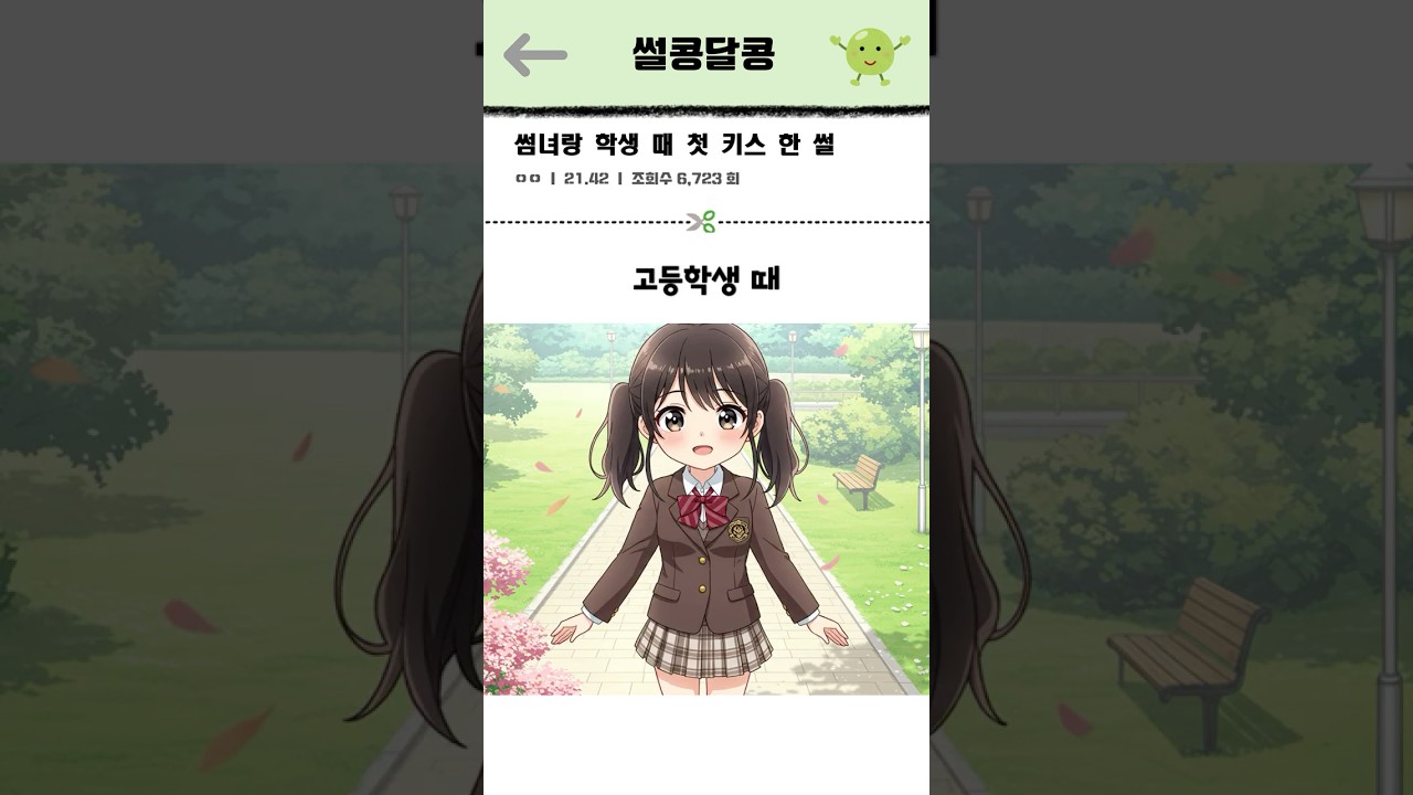 고등학생 썸녀랑 첫 키스썰 (하트모양 이클립스 이거아는사람?)  #썰 #유머 #공감 #애니 #썰풀기 #웃긴영상 #커플 #썸