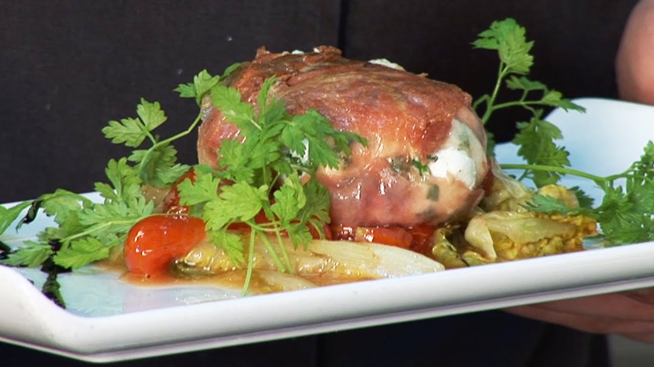 Kochvideo - Gebratener Ziegenkäse im Rohschinkenmantel