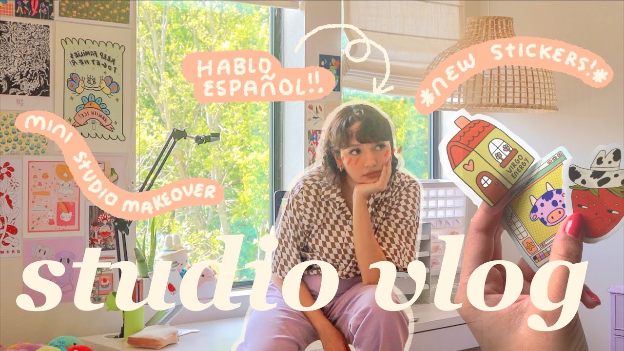 ✿ art studio vlog 032 ✿ (~en español!~ with ENG sub): new stickers, mini studio makeover + more!