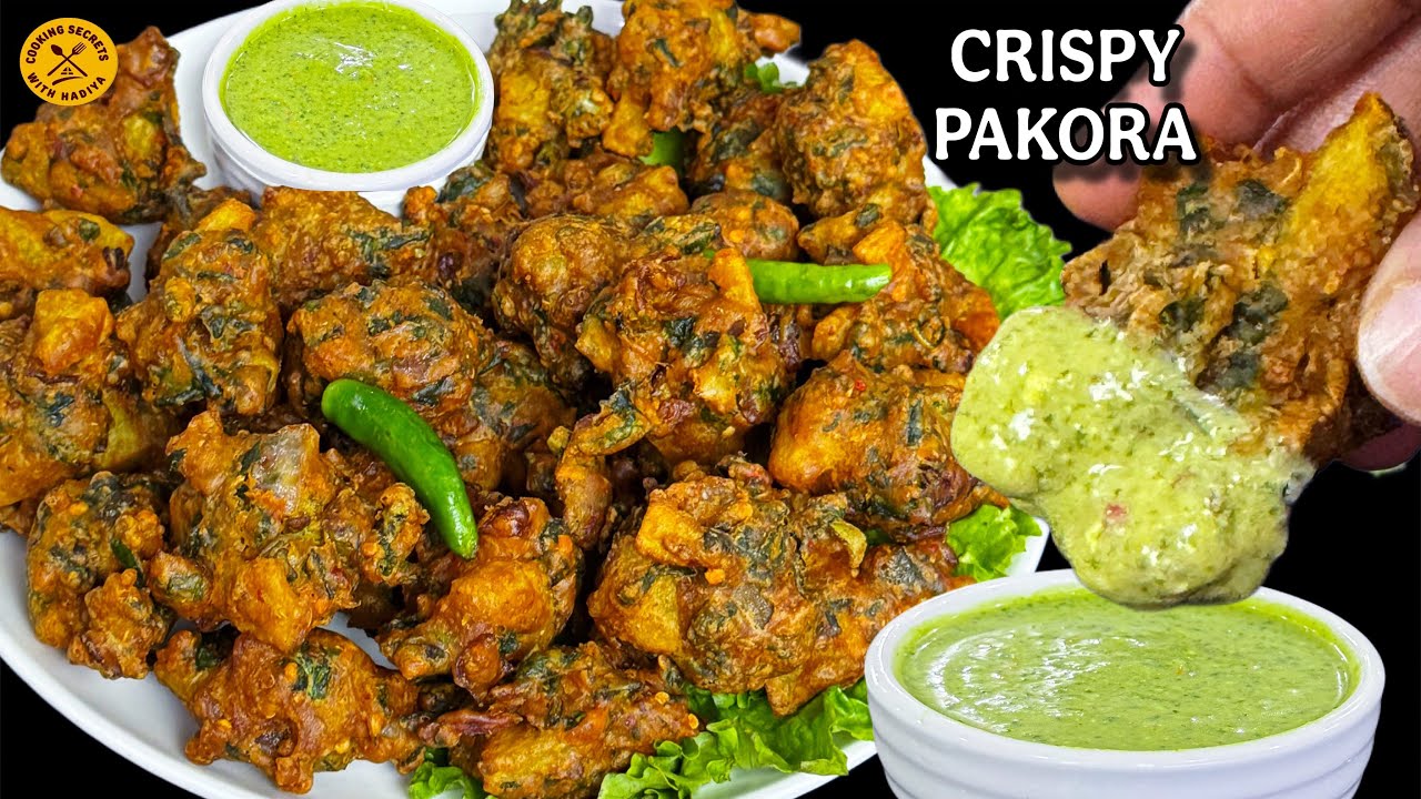 Authentic Pakora Recipe With Green Chutney | Crispy Pakora Recipe