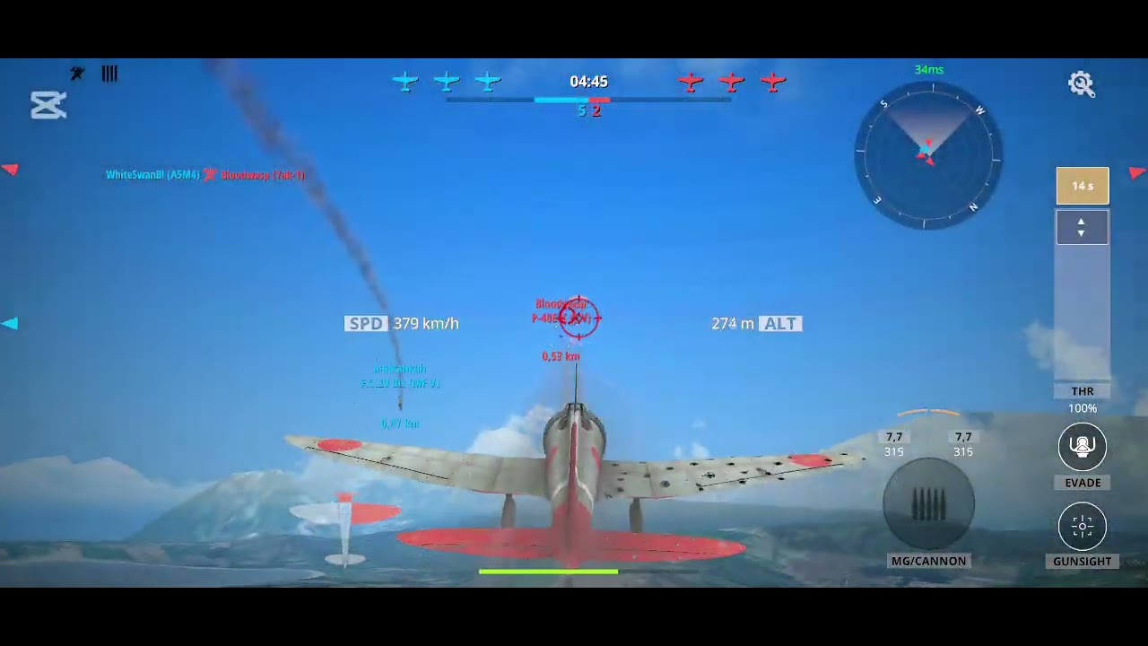 Testing two planes in game WingsOfHeroesA6M2 "Zero" and Mitsubishi A5M4   