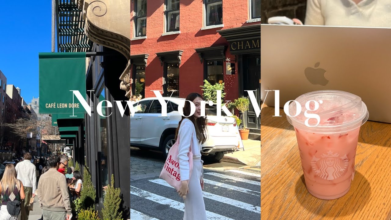 【Vlog🗽】春が近づくニューヨークで過ごす日常🌸| ピンクドリンク| Aimé Leon Dore