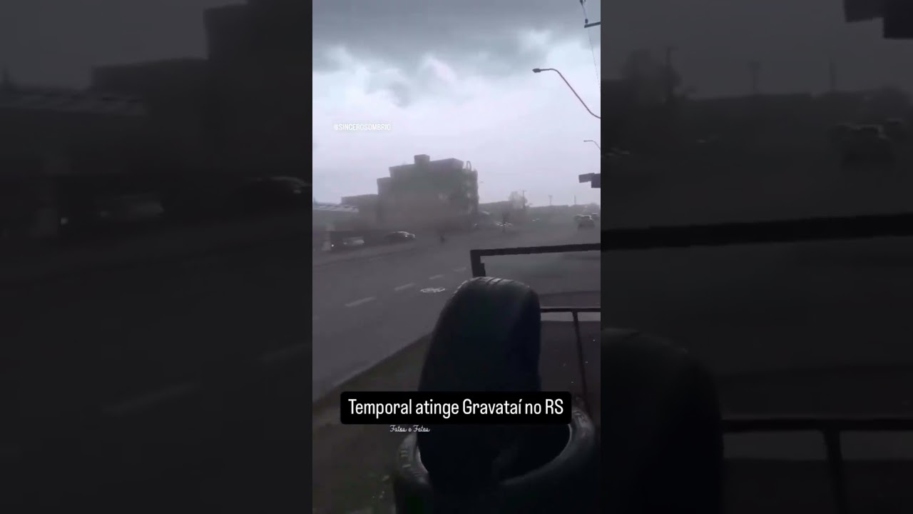 Ventos fortes atingem Gravata&iacute;/RS #temporally #ventos #ciclone #gravatai #tempestade #chuvas