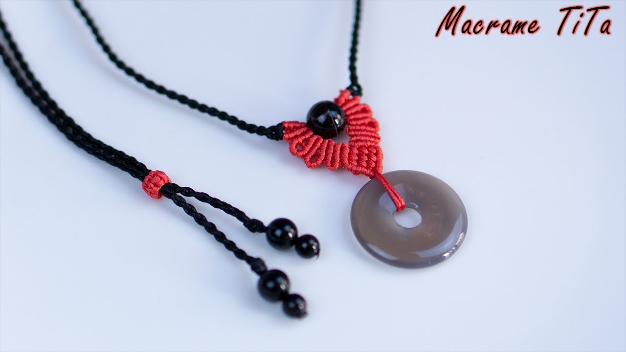 Macrame Mystical Necklace Tutorial With Donuts Stone