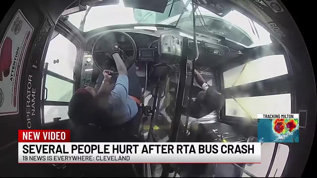 Caught on camera: Cleveland RTA bus crash hurts several people