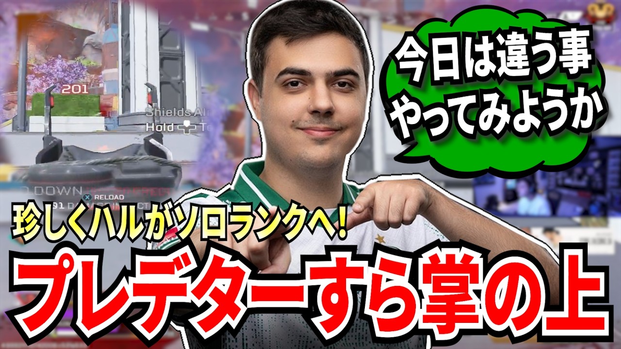 珍しくハルがソロランクへ！安定した立ち回りと圧倒的な火力で、プレデター部隊ですらハルの掌の上！【APEX翻訳】