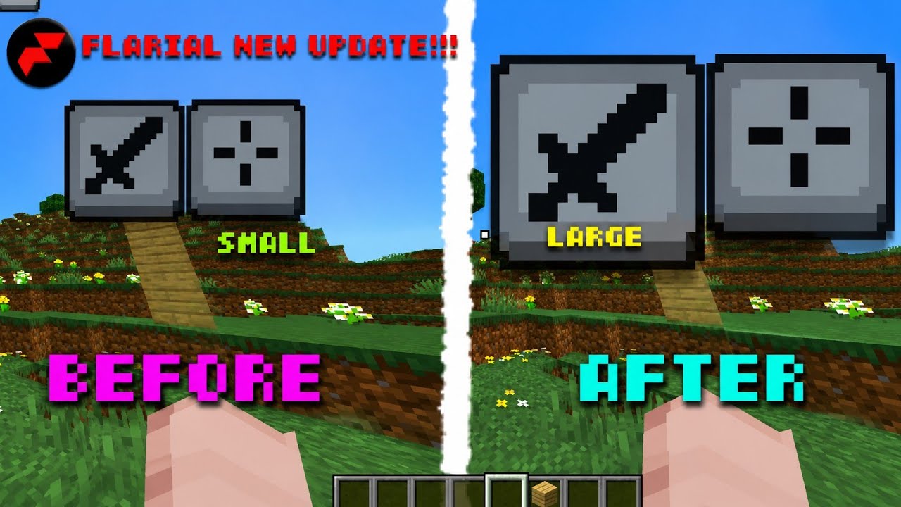 Minecraft Mobile Button size break 500% With flarial client