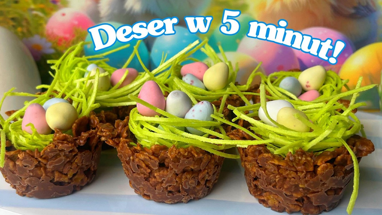 🔥 5 minut i Gotowe! 🐣 Najprostszy Deser Wielkanocny z Płatków ❤️