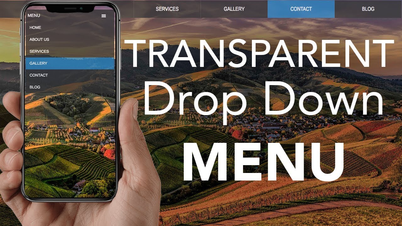 Transparent Drop Down Menu Tutorial with HTML & CSS
