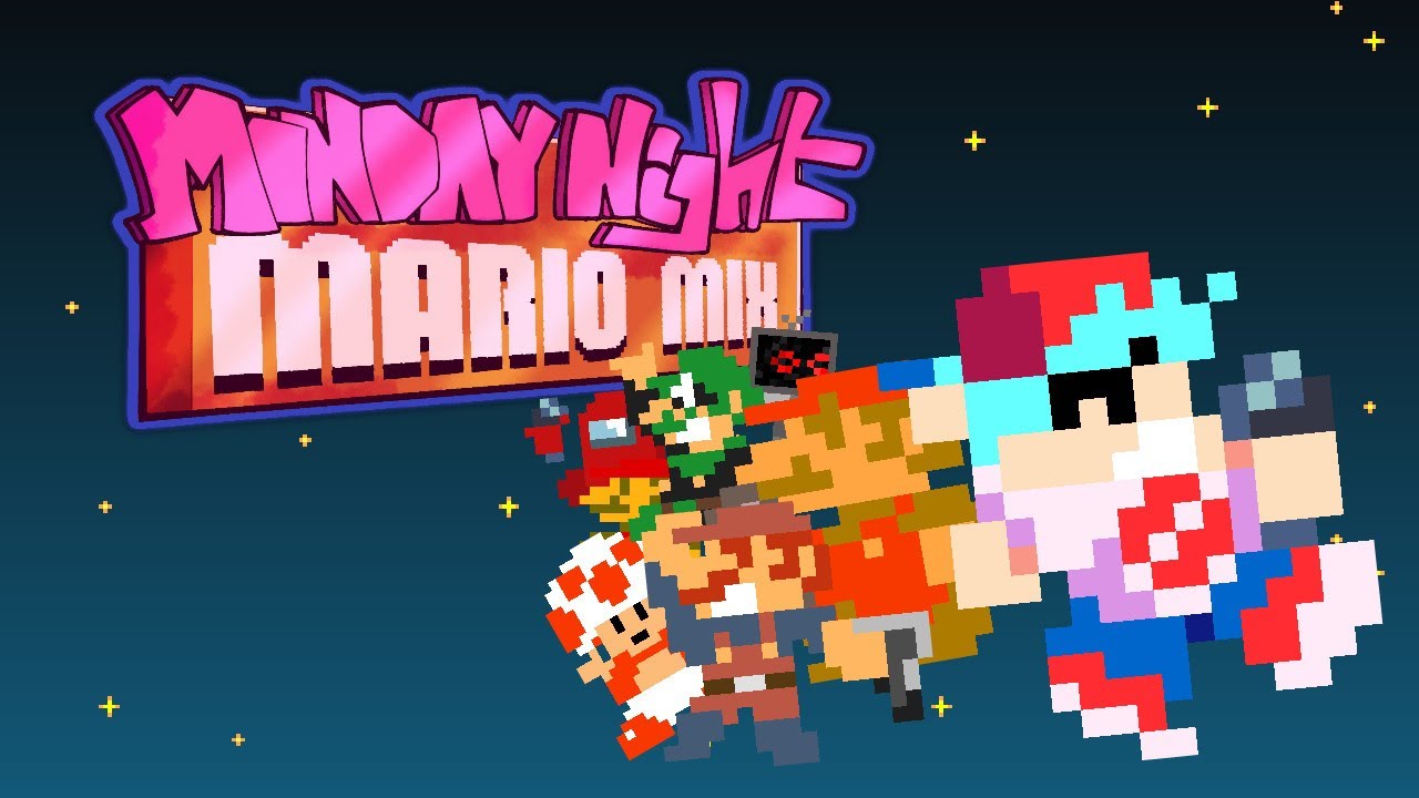 Friday Night Funkin vs Monday Night Mario Mix- A Mod (FNF/Mod/Hard)