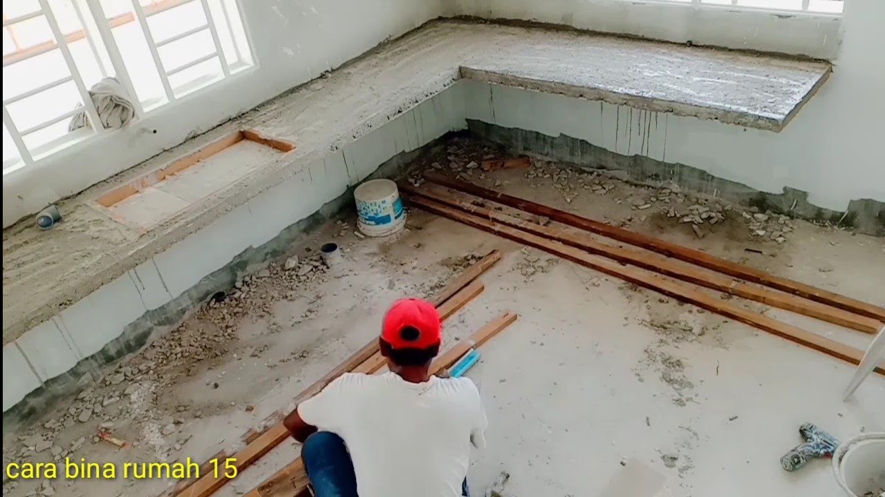 cara mudah buat meja dapur cor/easy way to make a cast kitchen table