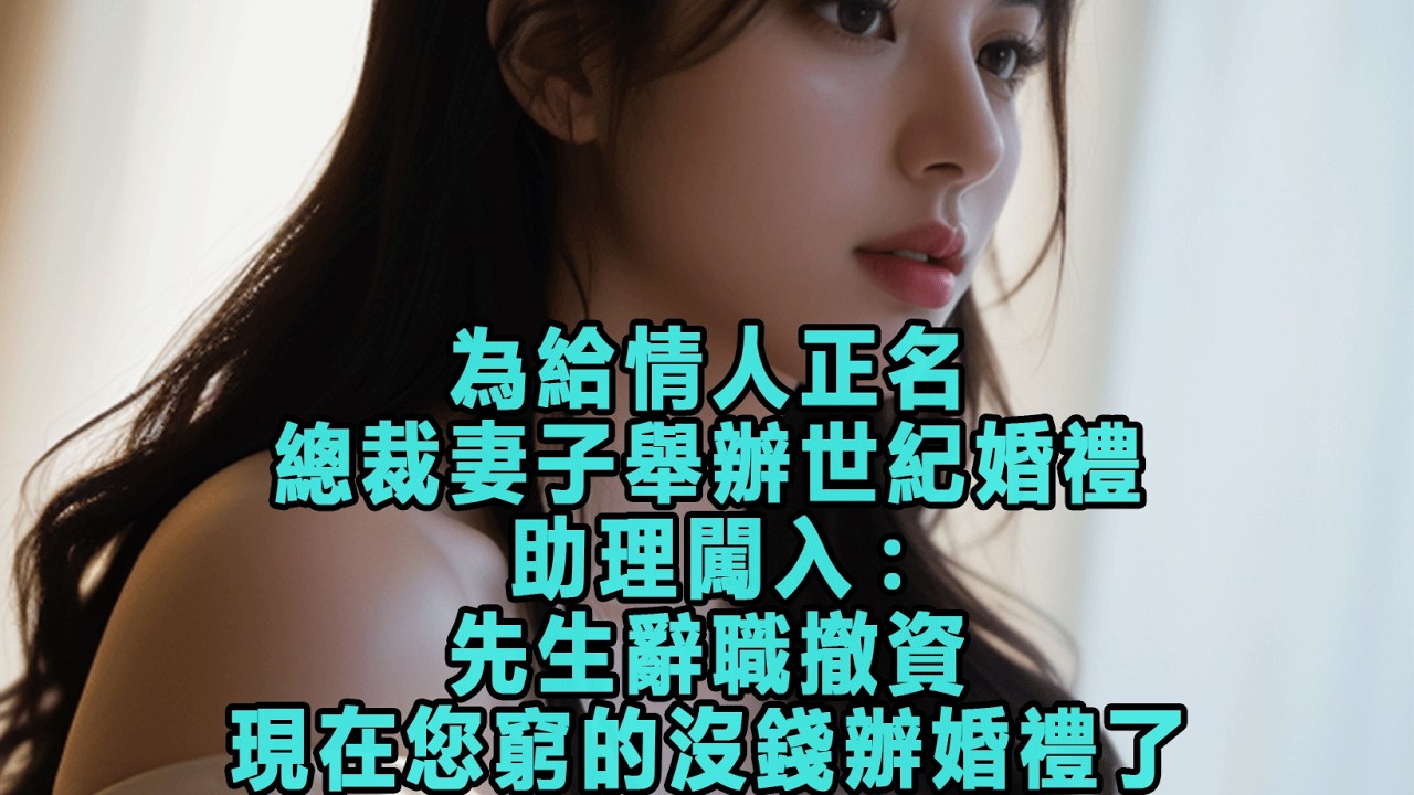 為給情人正名，總裁妻子舉辦世紀婚禮，助理闖入：先生辭職撤資了，現在您窮的沒錢辦婚禮了#出軌小說 #愛情故事 #白月光 #幸福人生
