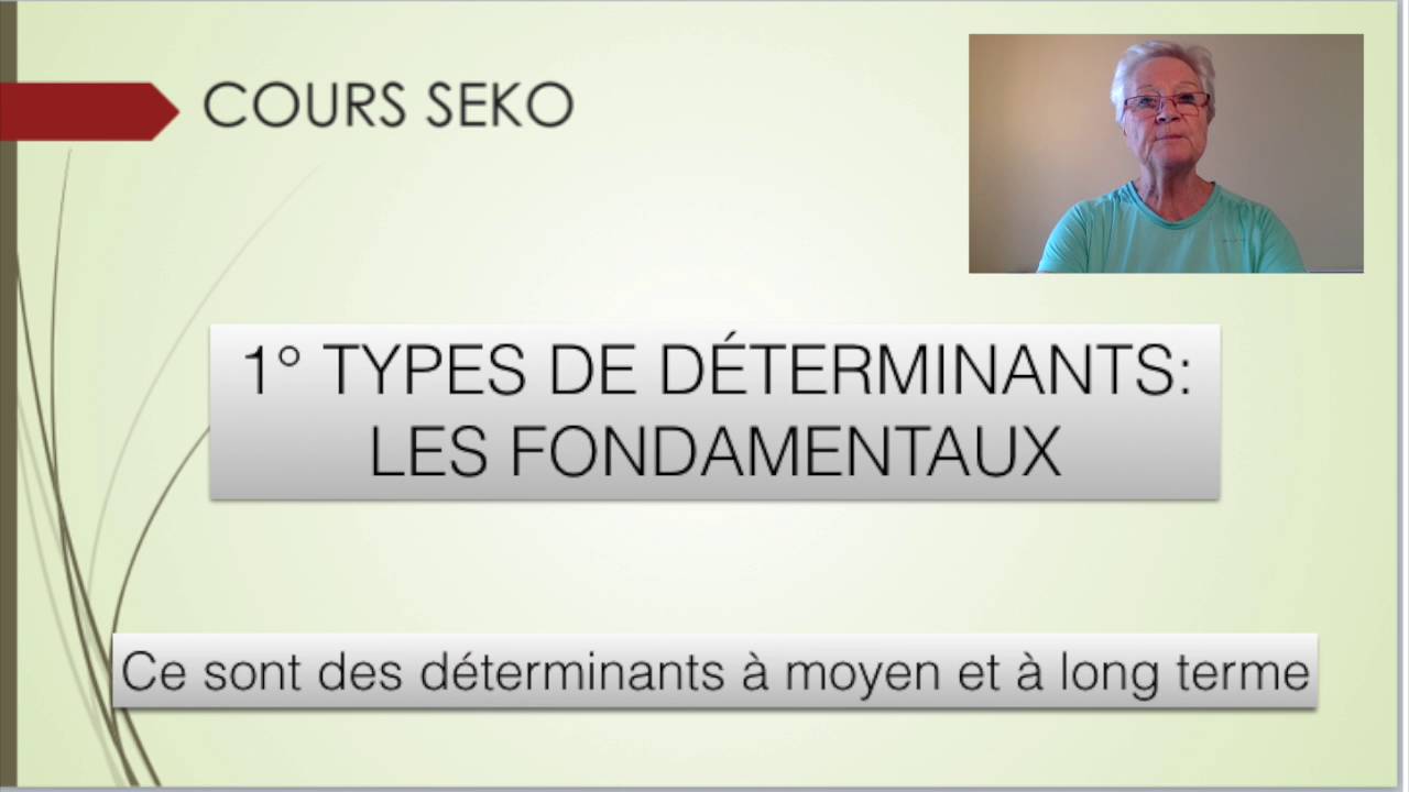 DETERMINANTS DU TAUX DE CHANGE (1°