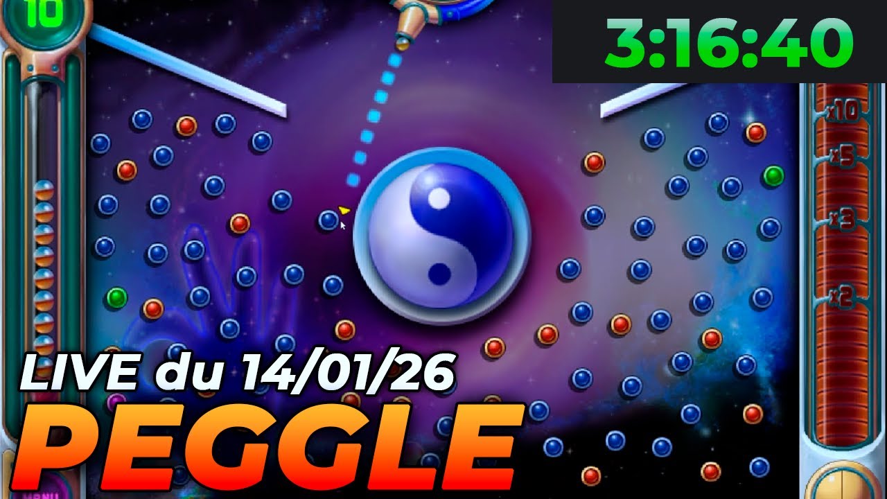 VOD ▶ Speedrun Peggle MAIS si je tousse je reset ! -Live du 14/01/2026
