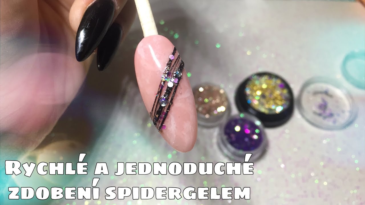 Zdobení nehtů spidergelem, kamínky, třpytkami | Kate Cosmetics