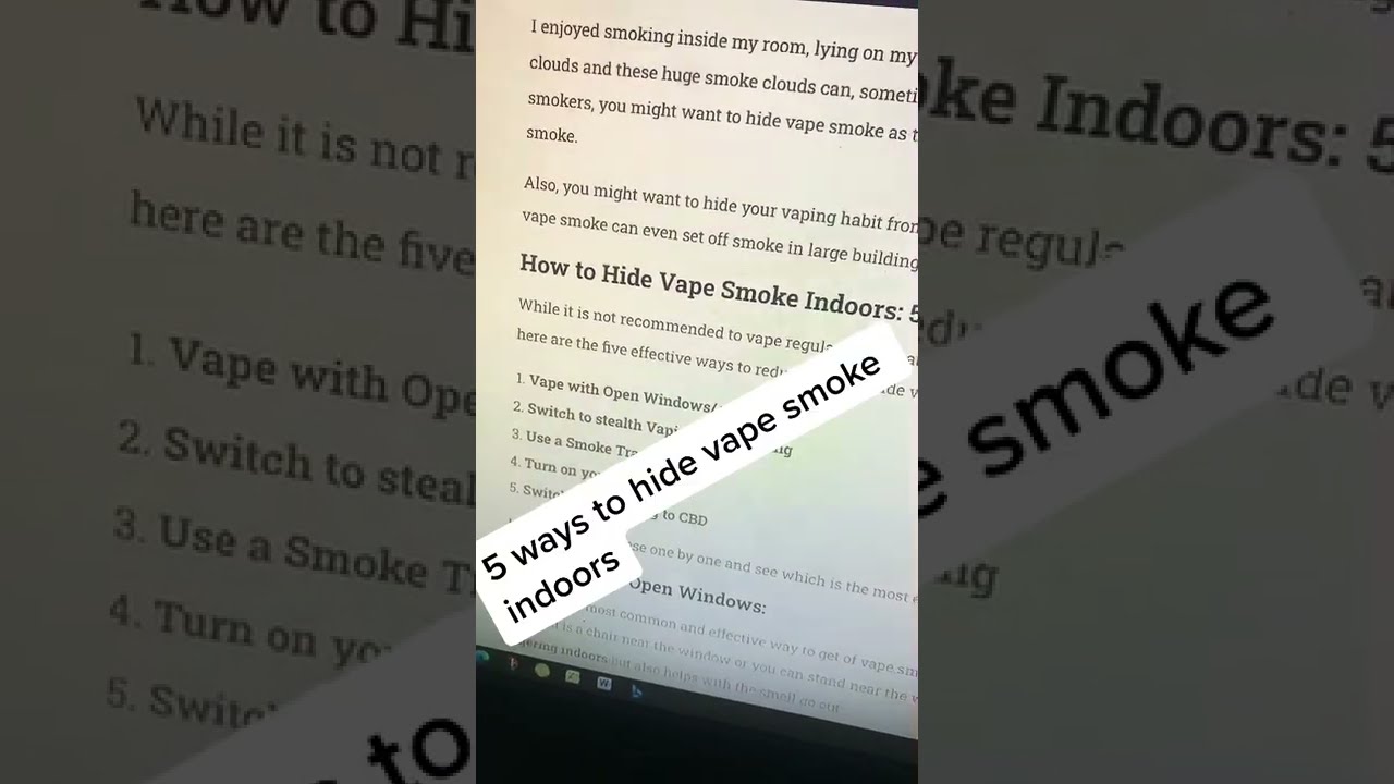 How to Hide Vape smoke indoors|| 5 effective ways