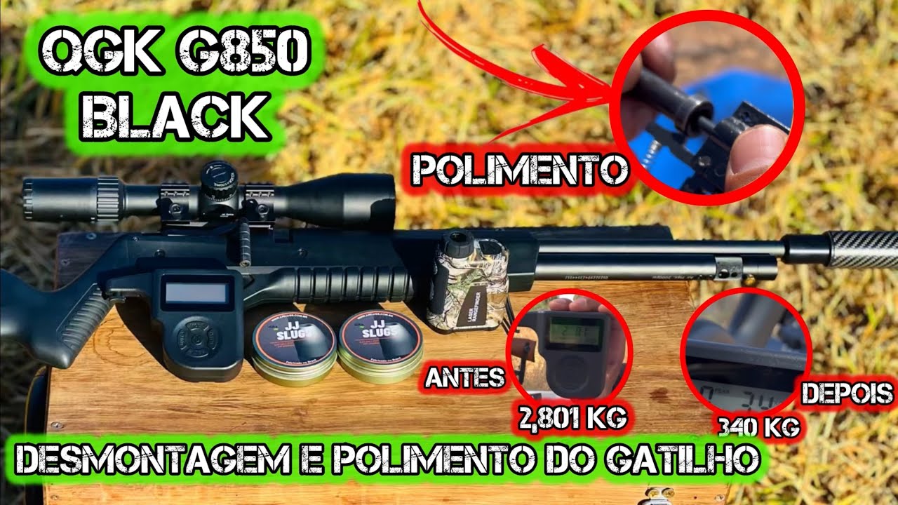 DESMONTAGEM E ALÍVIO DO GATILHO DA QGK G850#carabinadepressão