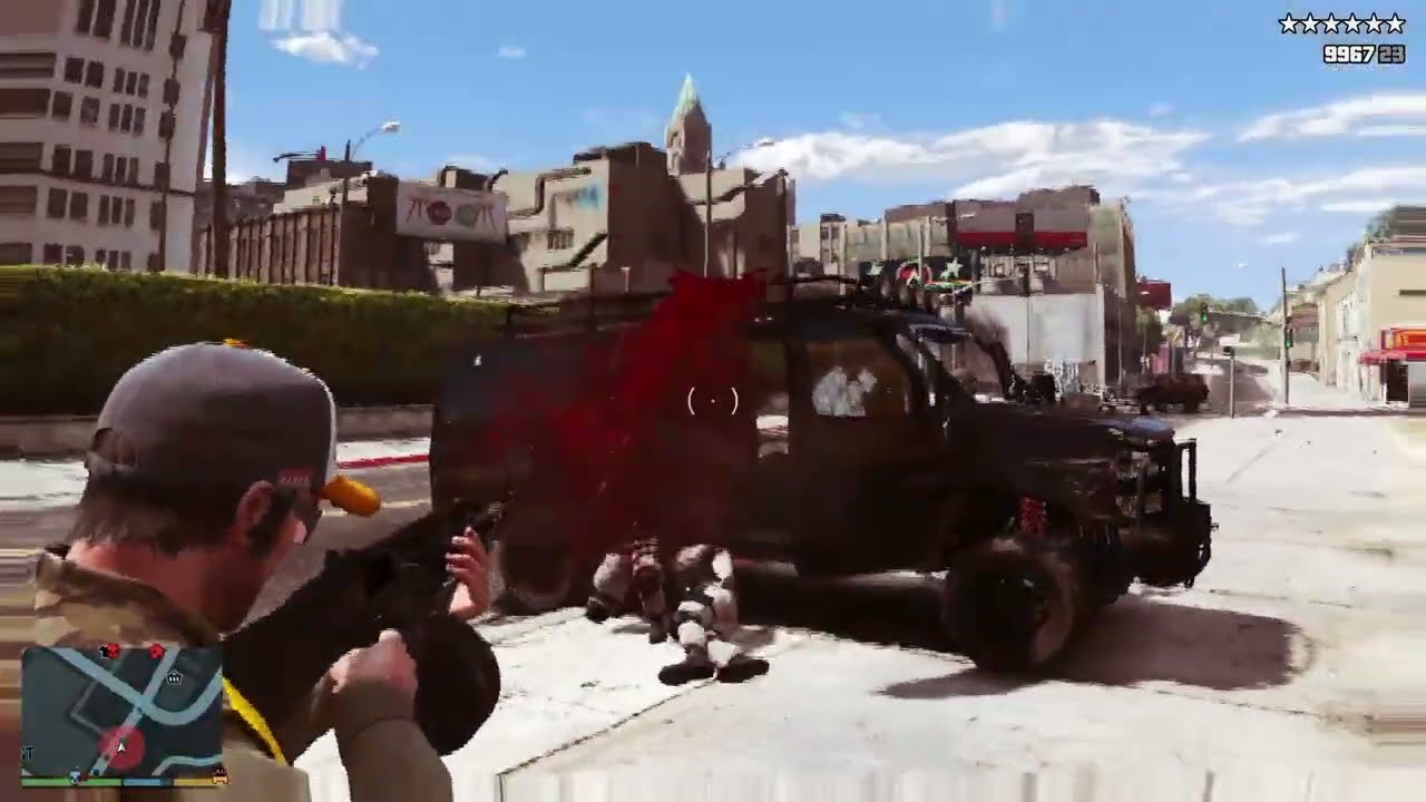 GTA V: Franklin, Trevor & Families Vs Madrazo 10 Star Cop Battle + Escape