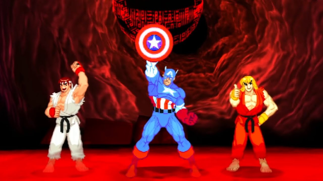 Marvel VS Capcom 2 - Ryu/Captain America/Ken - Expert Difficulty Playthrough