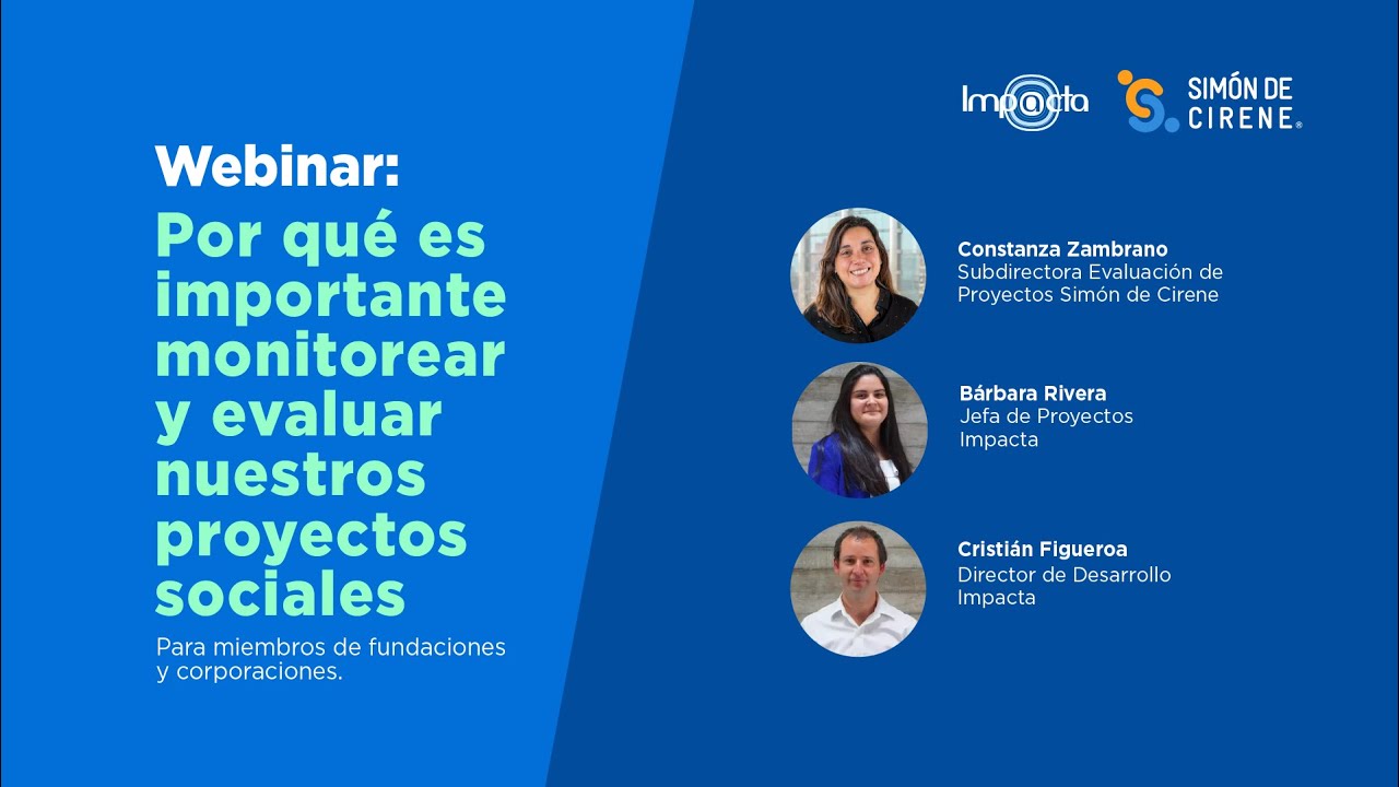 Webinar: Por qué es importante monitorear y evaluar nuestros proyectos sociales