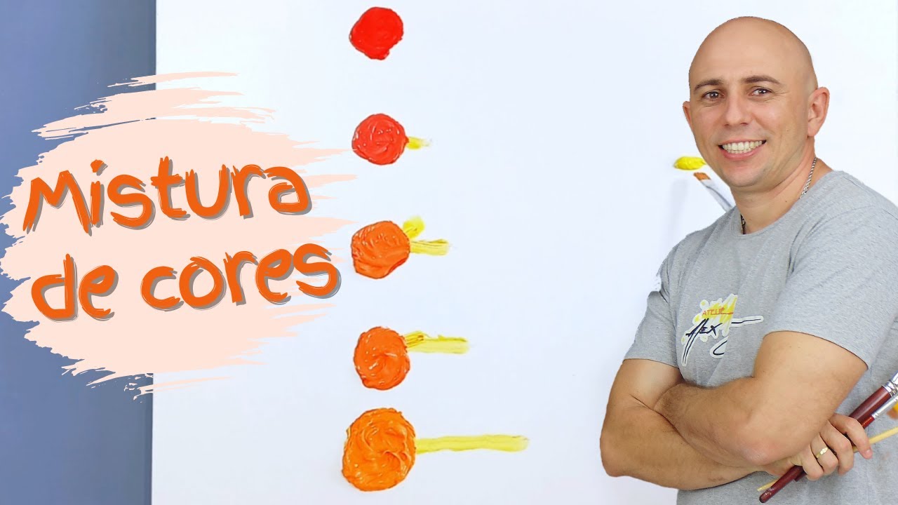 MISTURA DE CORES | COMO FAZER A COR LARANJA | DO VERMELHO AO AMARELO | PINTURA EM TELA | FÁCIL