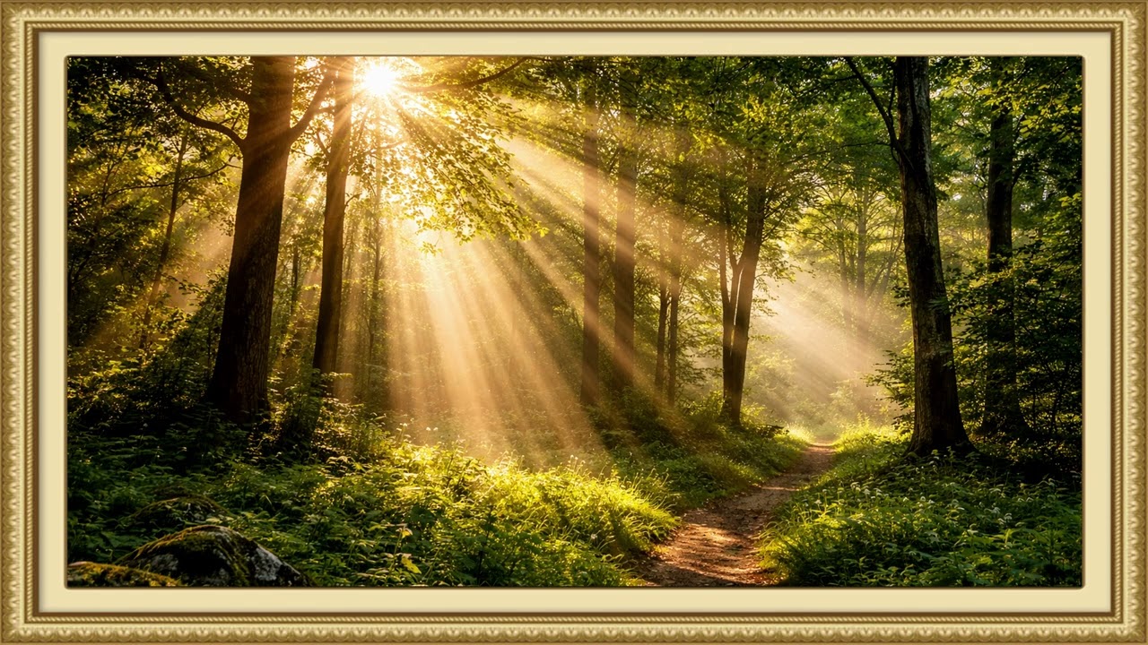 Morning Sunlight in Forest Path | Ambient Art 4k Displays