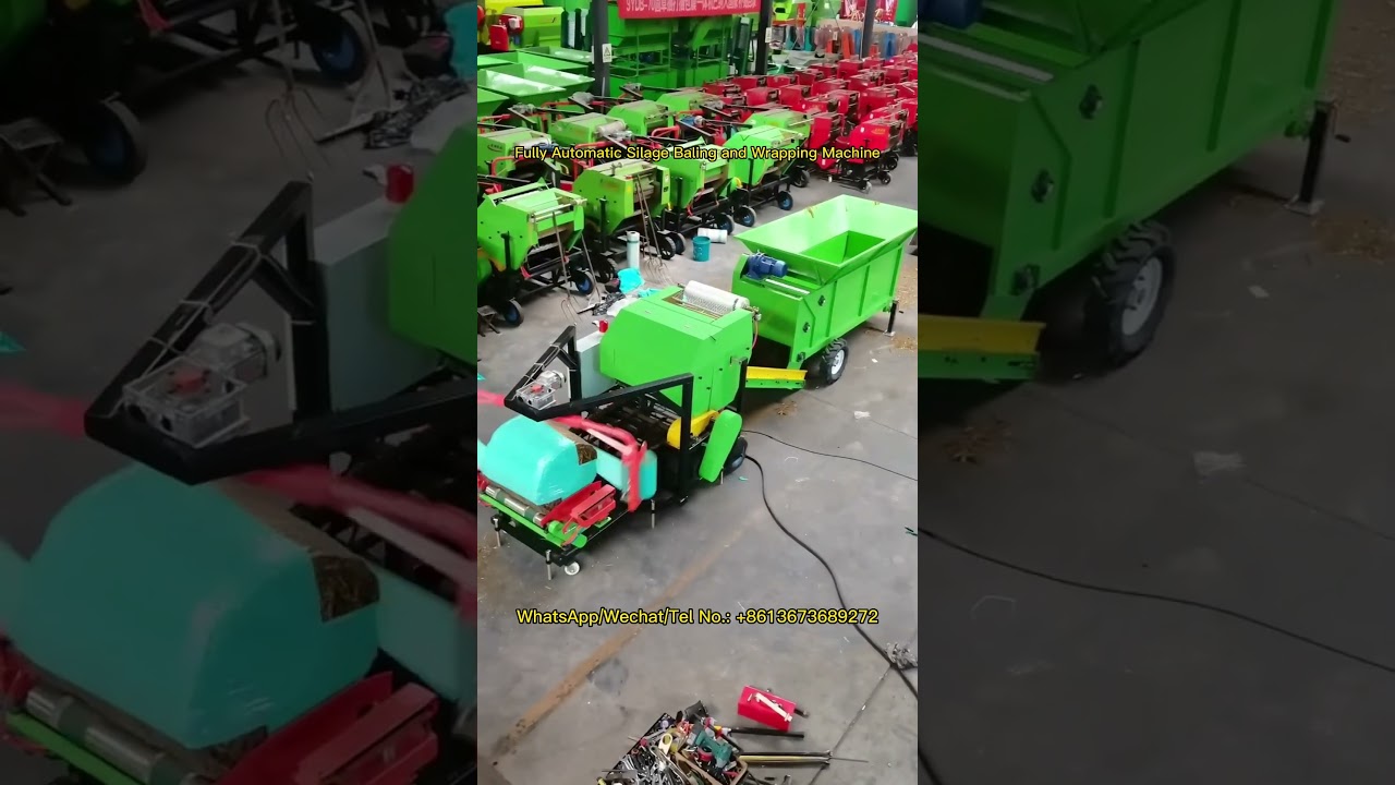 Fully Automatic Silage Baling and Wrapping Machine for Animal Feed Making in Livestock #animalfeed