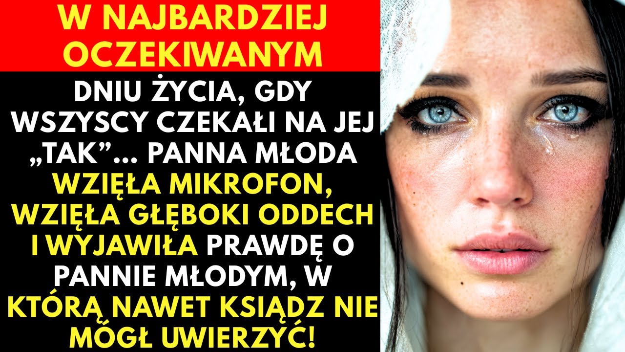 PODCZAS PRZEMÓWIENIA ŚLUBNEGO PANNĄ MŁODA WZIĘŁA MIKROFON I WYJAWIŁA COŚ O MĘŻU… WSZYSCY ZAMARLI!