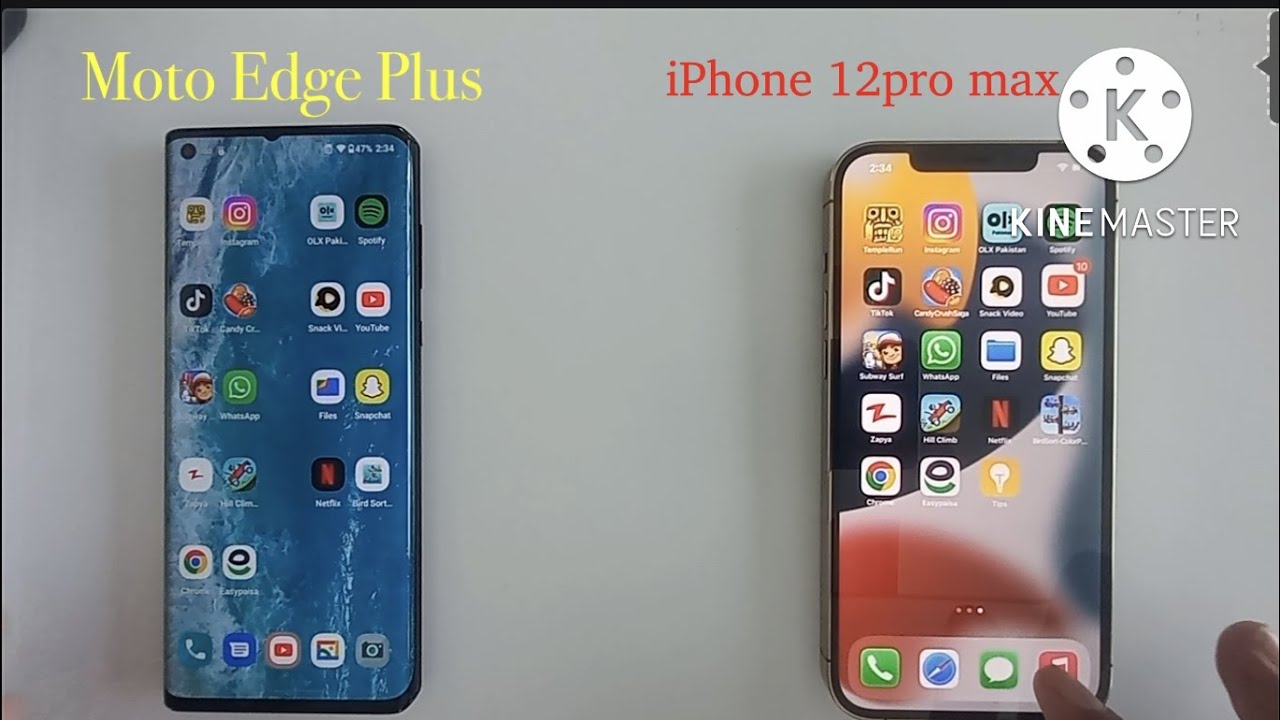 iPhone 12pro max vs moto edge plus || Speed Test