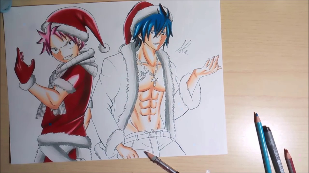 Speed drawing - Christmas Natsu & Gray