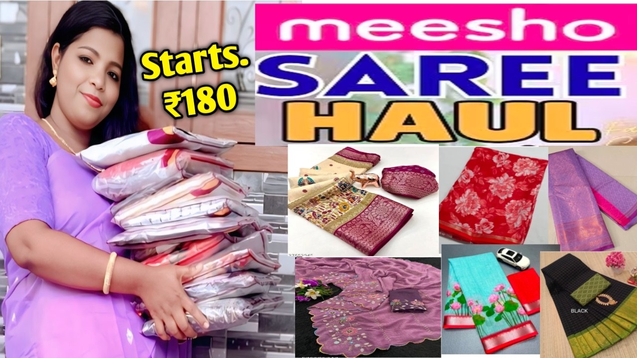 Meesho Top trending Sarees 🫰/Low price 😱/Meesho Saree Haul#meeesho #meeshosaree