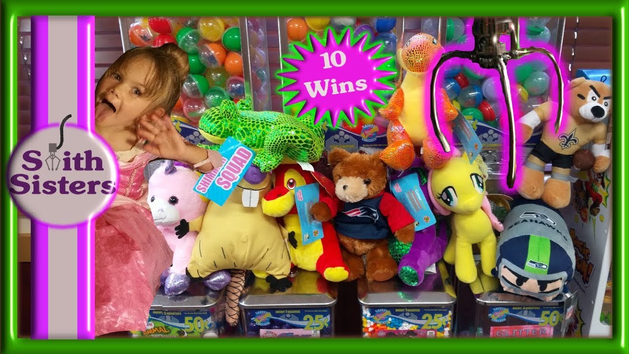 10 Claw Machine Wins (GamerGreen Prize Crane) Game Room Lucky Penny Win